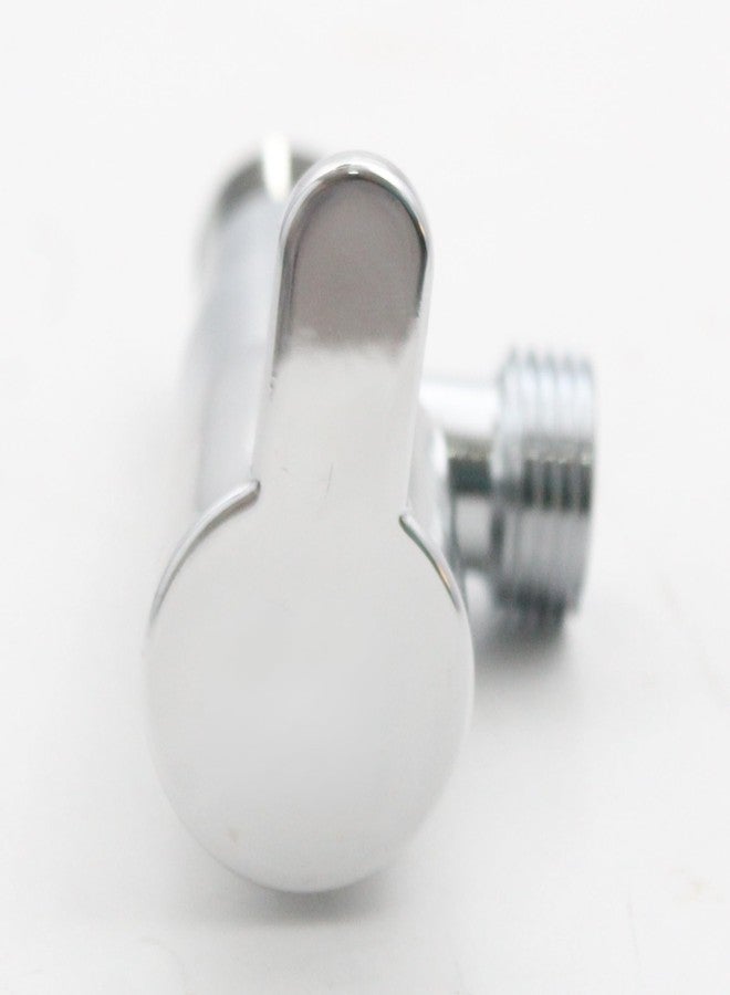 NEW WARE صمام زاوية نحاسي جديد من نيو وير مع شفة جدارية | صمام تحكم في المياه بطلاء كروم للحمام والمطبخ - Image 2